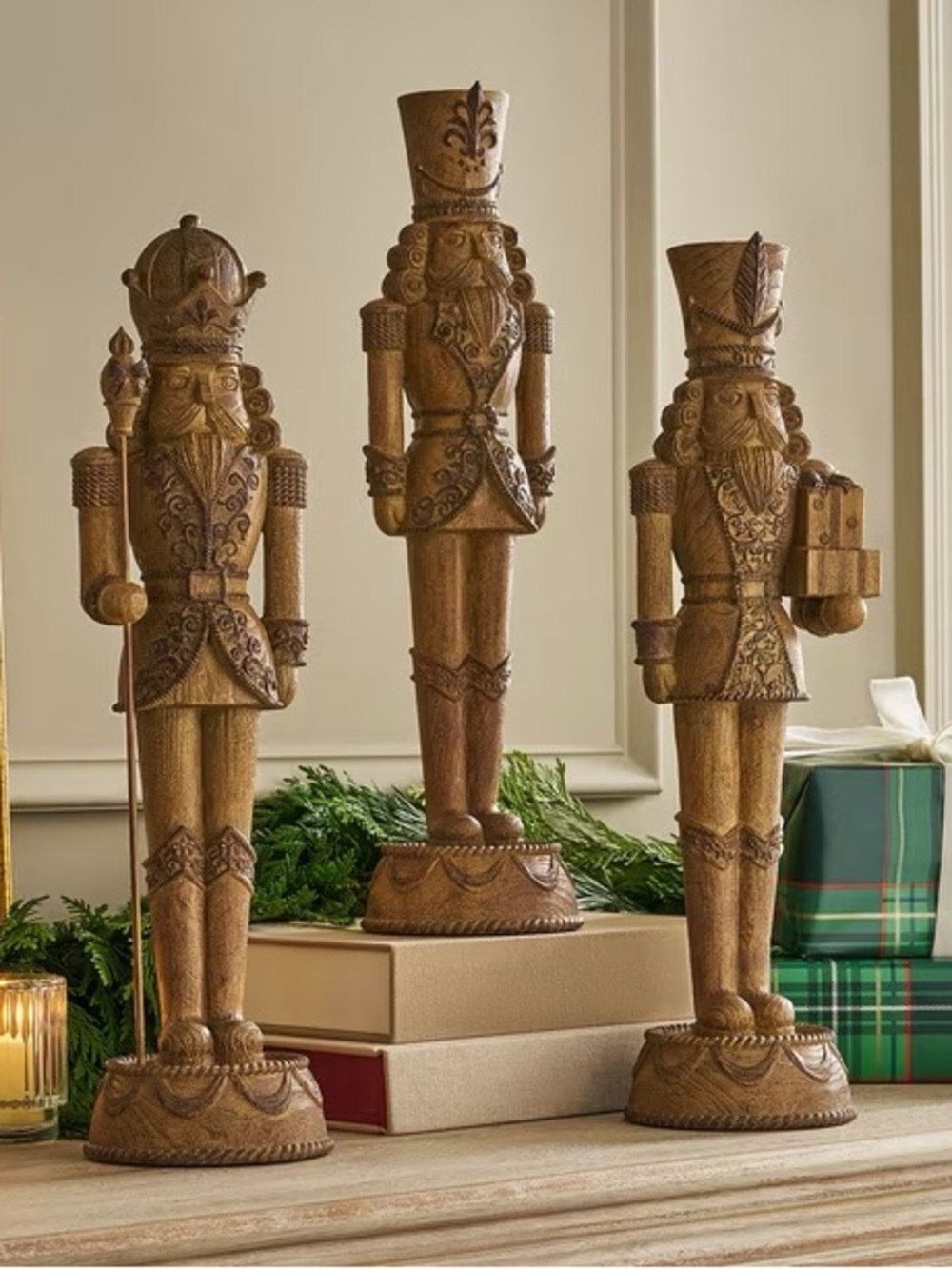 Carved Classic Nutcrackers, Set of 3